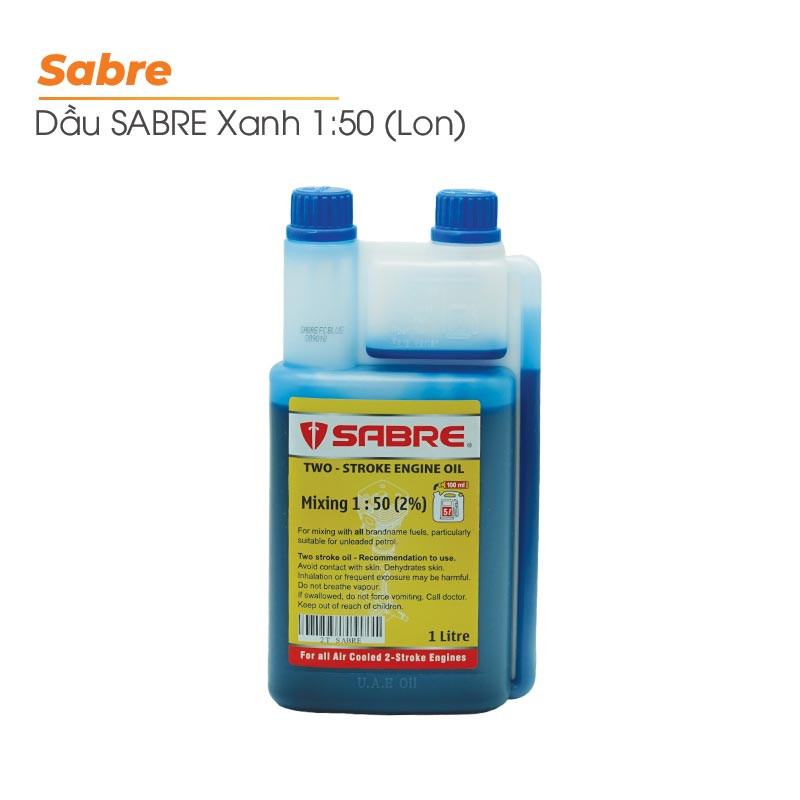 Dầu 2T 2 nắp SABRE 1:50 Lit/Lon (Loại xanh)