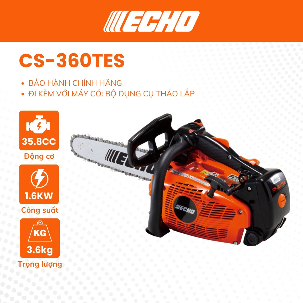 Máy cưa xích ECHO - CS360TES - 35.8cc - (LX 14" 91, 26,5M)