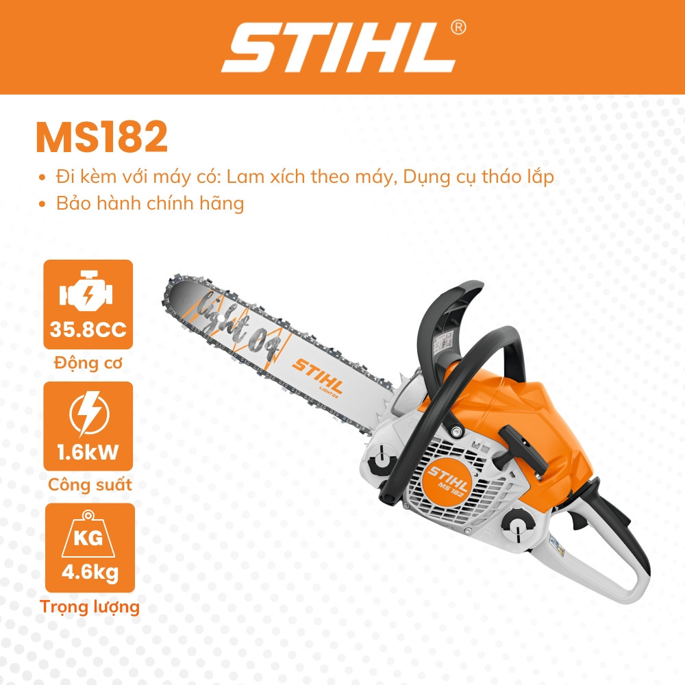 Máy cưa xích STIHL - MS182 - 35,8cc - (LX 30,5/Mi3)