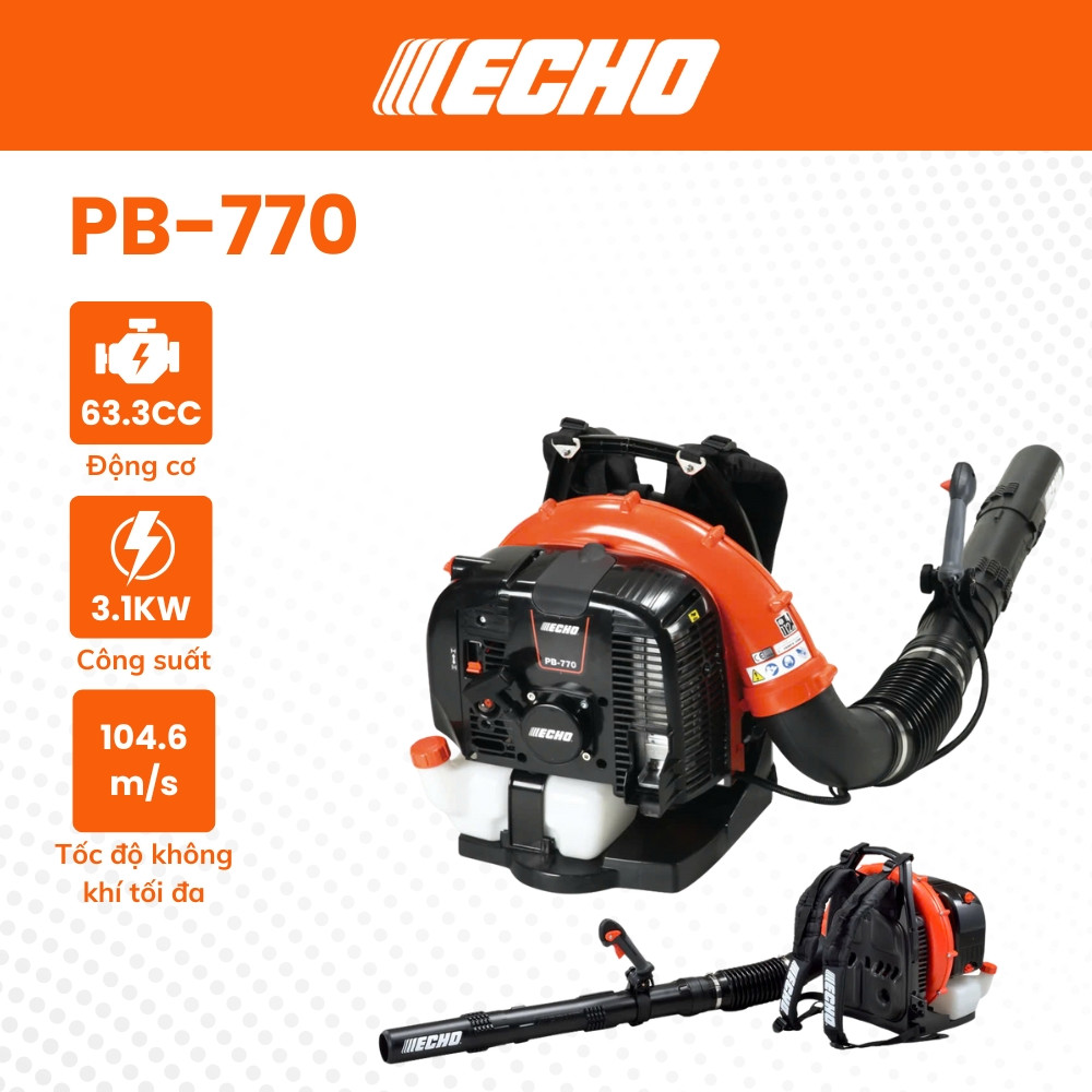Máy thổi lá đeo lưng 2 thì ECHO - PB770 - (48mm, 63.3cc)