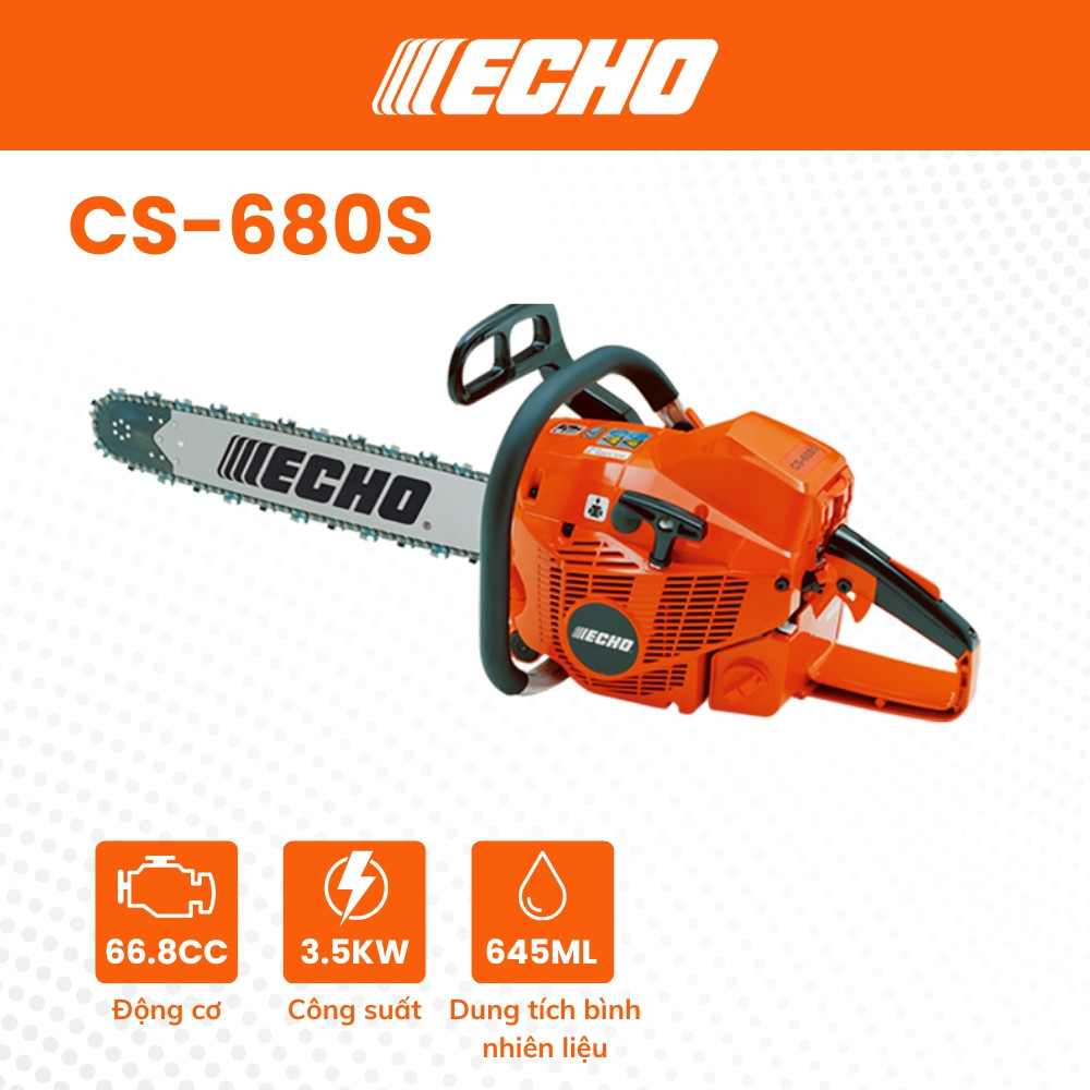 Máy cưa xích ECHO - CS680S - 66,8cc - (Chưa có LX)