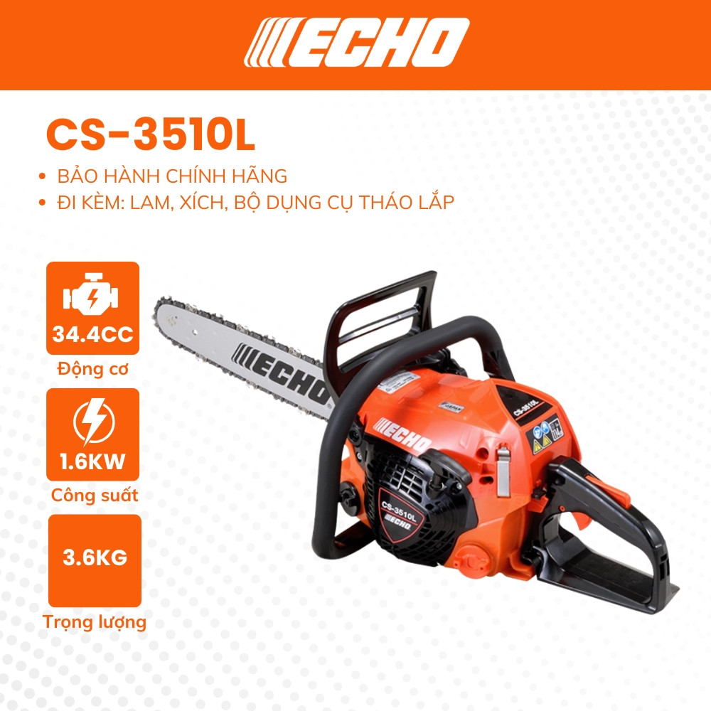 Máy cưa xích ECHO - CS3510L - 34,4cc - (LX 14" 91, 29M)