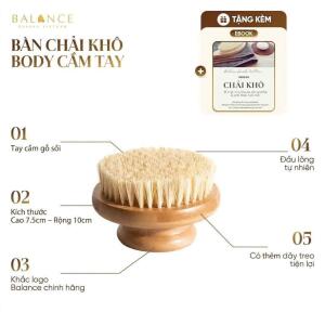 Bàn Chải Khô Body Ngắn BALANCE Giúp Tẩy Da Chết, Sáng Mịn Body - Chải Lông Tự Nhiên