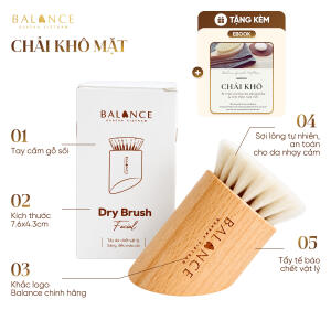 Chải Khô Mặt Tẩy Da Chết Sáng Mịn Da, Giảm Nhăn và Đều Màu Da - Lông Tự Nhiên