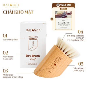 Chải Khô Mặt Tẩy Da Chết Sáng Mịn Da, Giảm Nhăn và Đều Màu Da - Lông Tự Nhiên