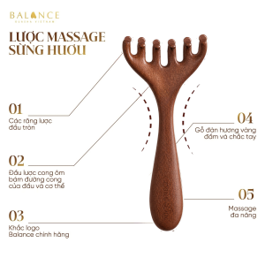Lược Sừng Hươu Massage Đầu Thư Giãn - Kích Thích Mọc Tóc