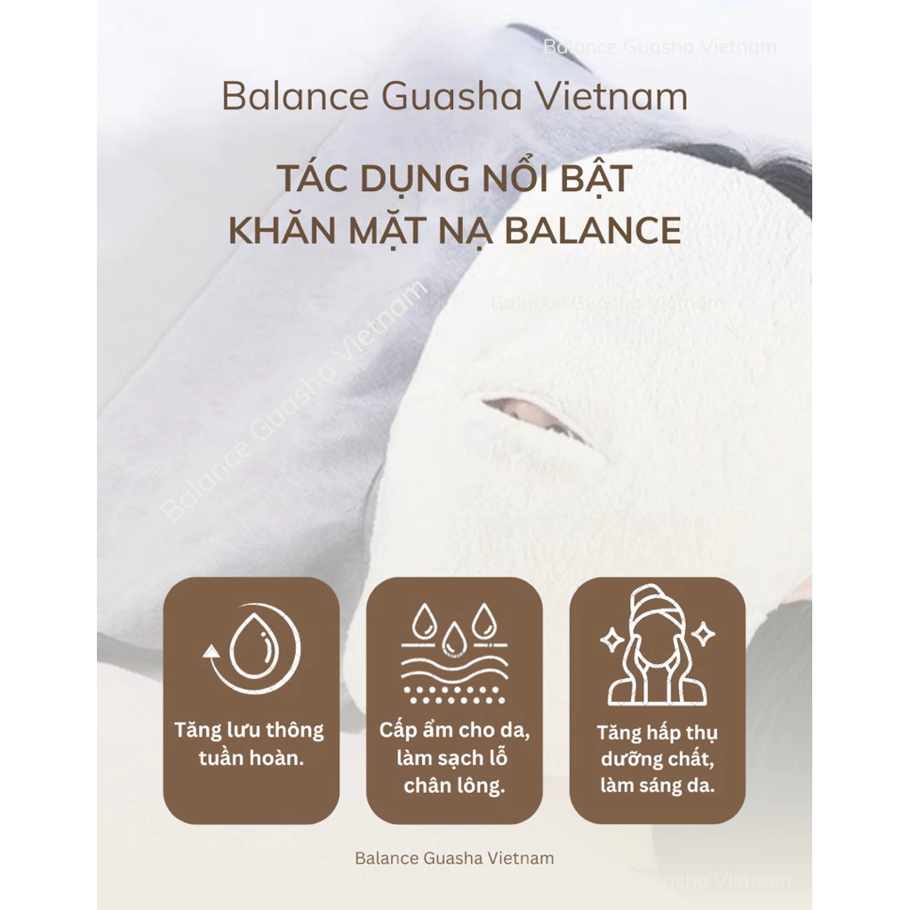 Khăn Chườm Mặt Nóng Lạnh BALANCE - Giúp Thư Giãn Mặt, Làm Sạch Và Dịu Da