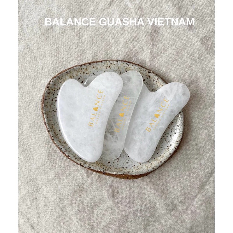 Đá Massage Guasha Thạch Anh Trắng Nam Phi Balance cao cấp, tuổi đá cao, đạt Kiểm Định, Nâng Cơ, Thon Gọn / TẶNG OIL / KHÔNG CHỌN LỌC