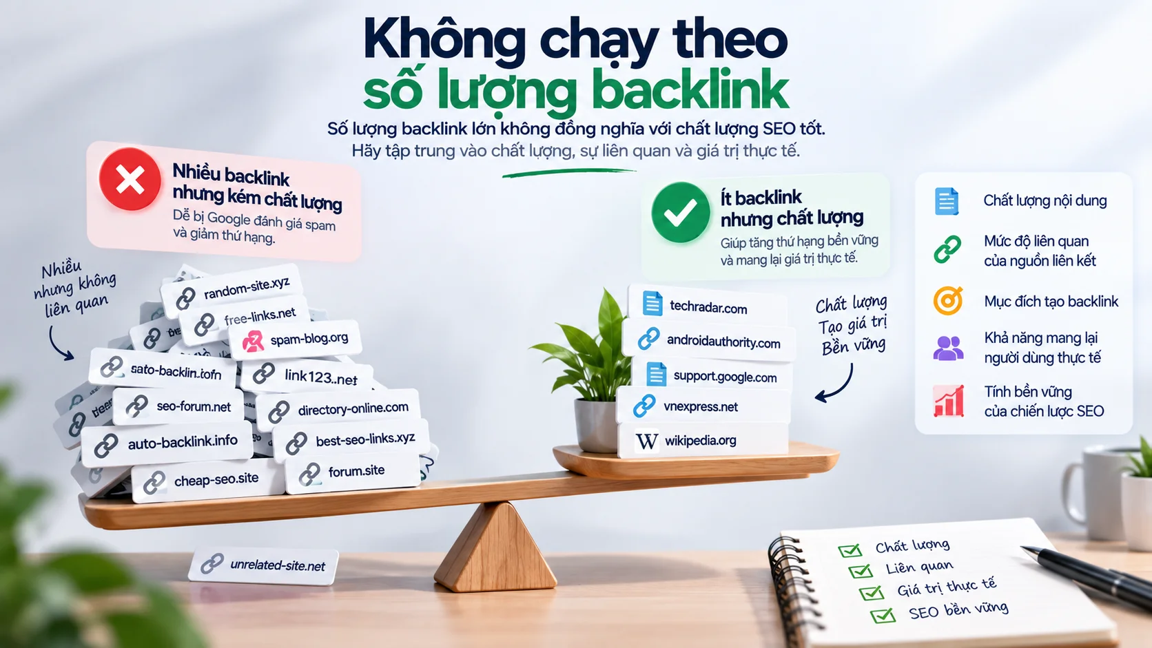 Tập trung vào backlink chất lượng