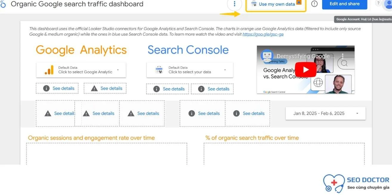 Cách thiết lập dashboard Looker Studio