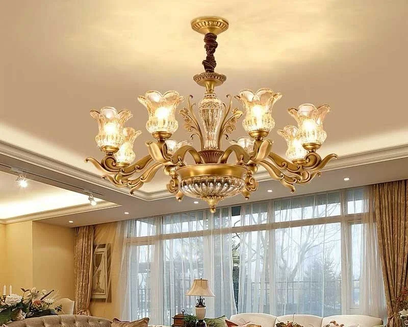 Đèn chùm trang trí đồng phòng khách