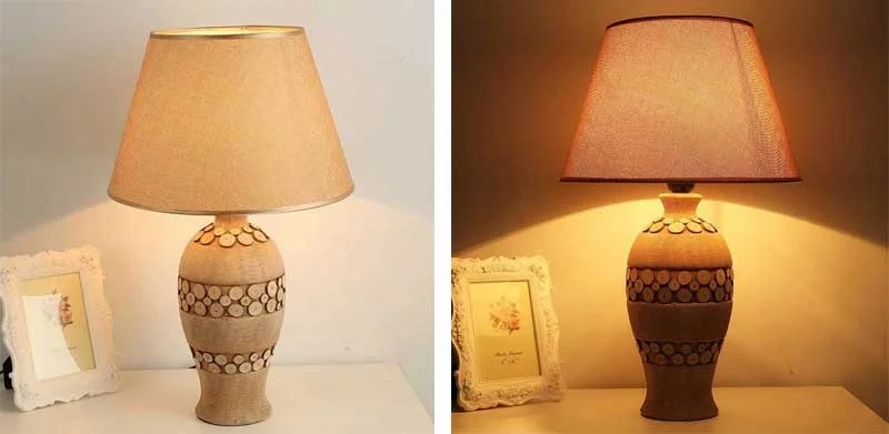 Đèn gốm để bàn HT17 phong cách cổ điển cho phòng ngủ