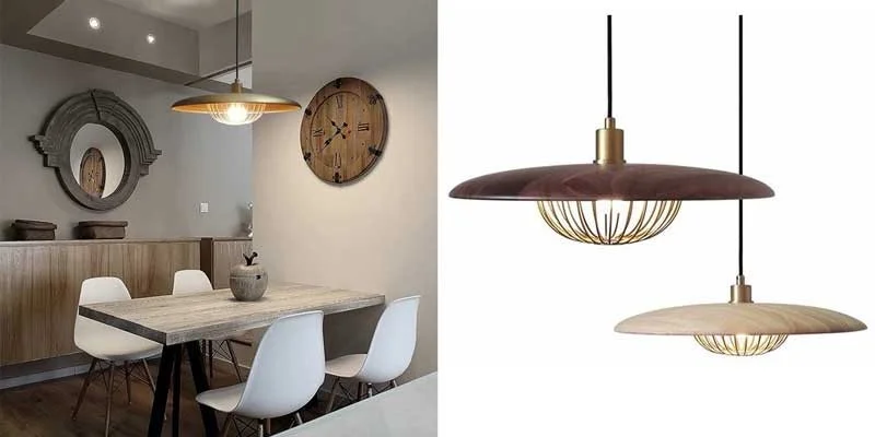 Mẫu đèn thả trang trí phòng ăn gỗ