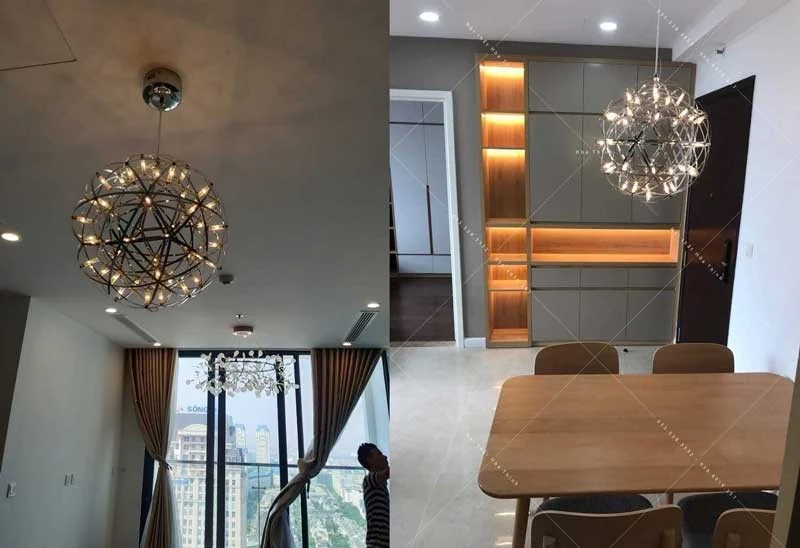 Đèn thả quán cafe bóng LED cầu nến D30 - Đèn thả trang trí quán cafe D30