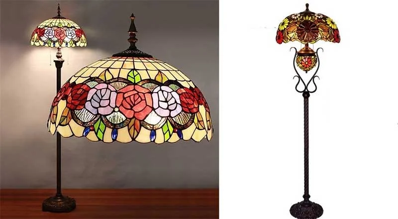 Đèn cây đọc sách Tiffany - Đèn cây đứng đọc sách Tiffany - Đèn cây phòng khách giá rẻ