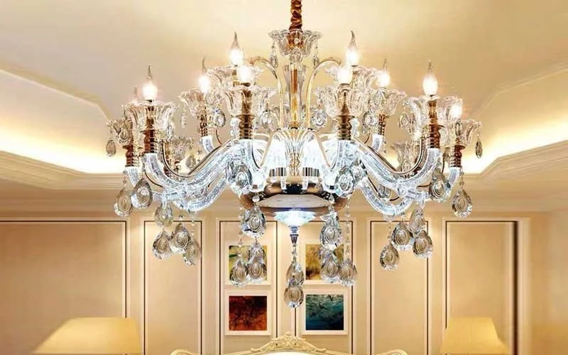 Đèn chùm pha lê trang trí nến - Đèn chùm pha lê nến