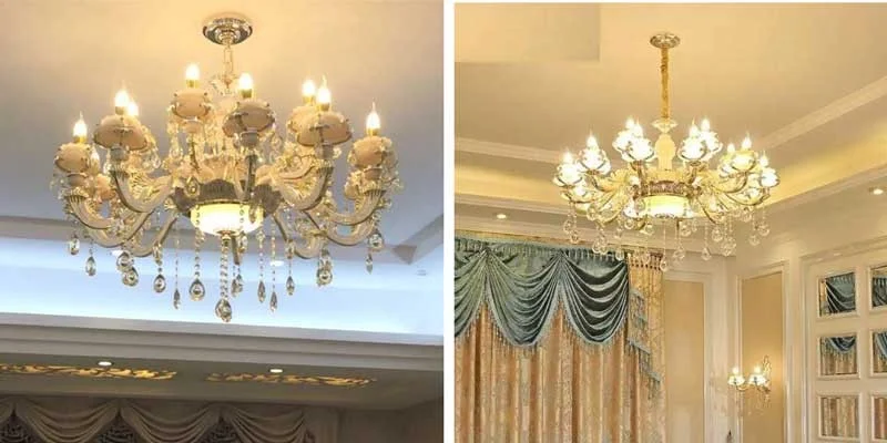 Đèn chùm trang trí nến pha lê cổ điển - Đèn chùm pha lê nến cổ điển hoa nến