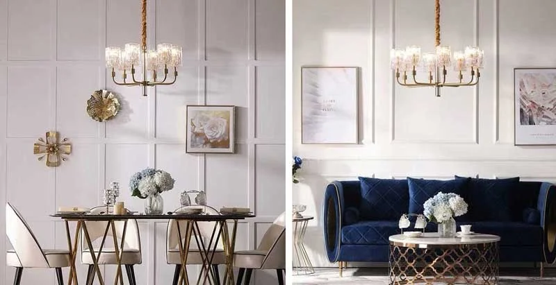 Đèn chùm decor pha lê HTPL-06 - Đèn decor thả trần giá rẻ