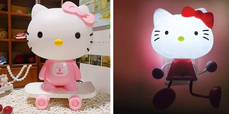 Đèn ngủ mini cute hình mèo Hello Kitty dễ thương - Đèn ngủ LED mini cắm điện dễ thương