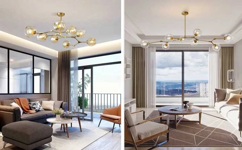 Đèn thả sắt trang trí phòng khách Hero - Đèn thả khung sắt nghệ thuật giá rẻ trang trí phòng khách