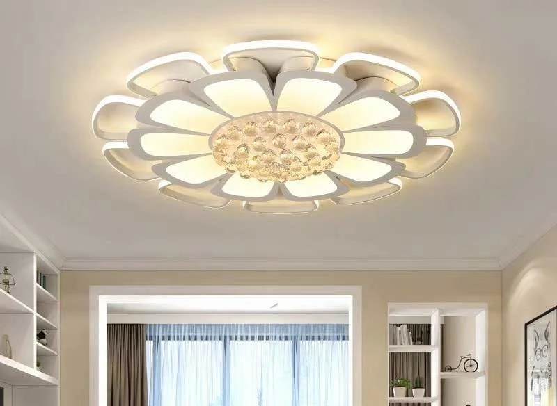 Đèn trang trí nhà hàng ốp trần pha lê - Đèn LED trang trí nhà hàng cao cấp hoa cúc 