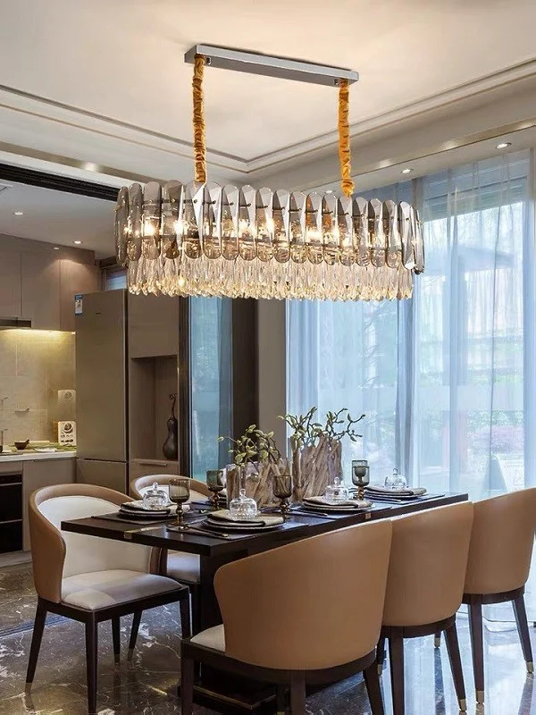 đèn thả bàn ăn pha lê hiện đại