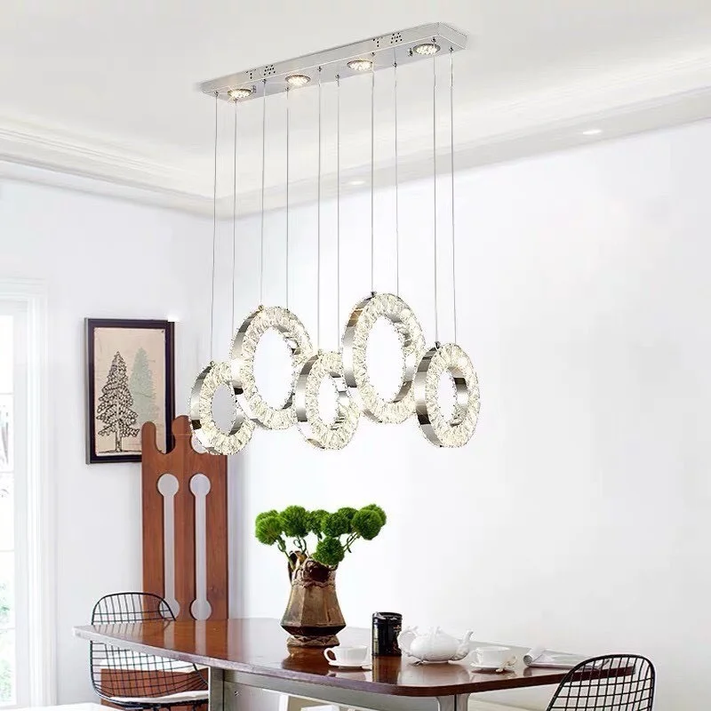 Đèn bàn pha lê hiện đại 5 vòng tròn HTPL-10