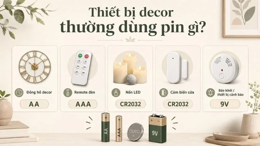 Nến LED, dây đèn, đèn ngủ… dùng nhiều loại pin