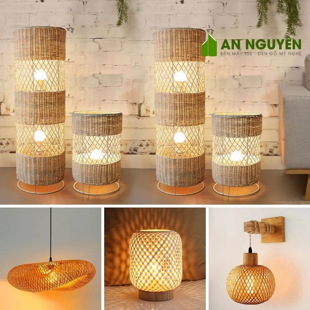 Bộ sưu tập đa dạng các mẫu đèn mây tre giá rẻ chất lượng