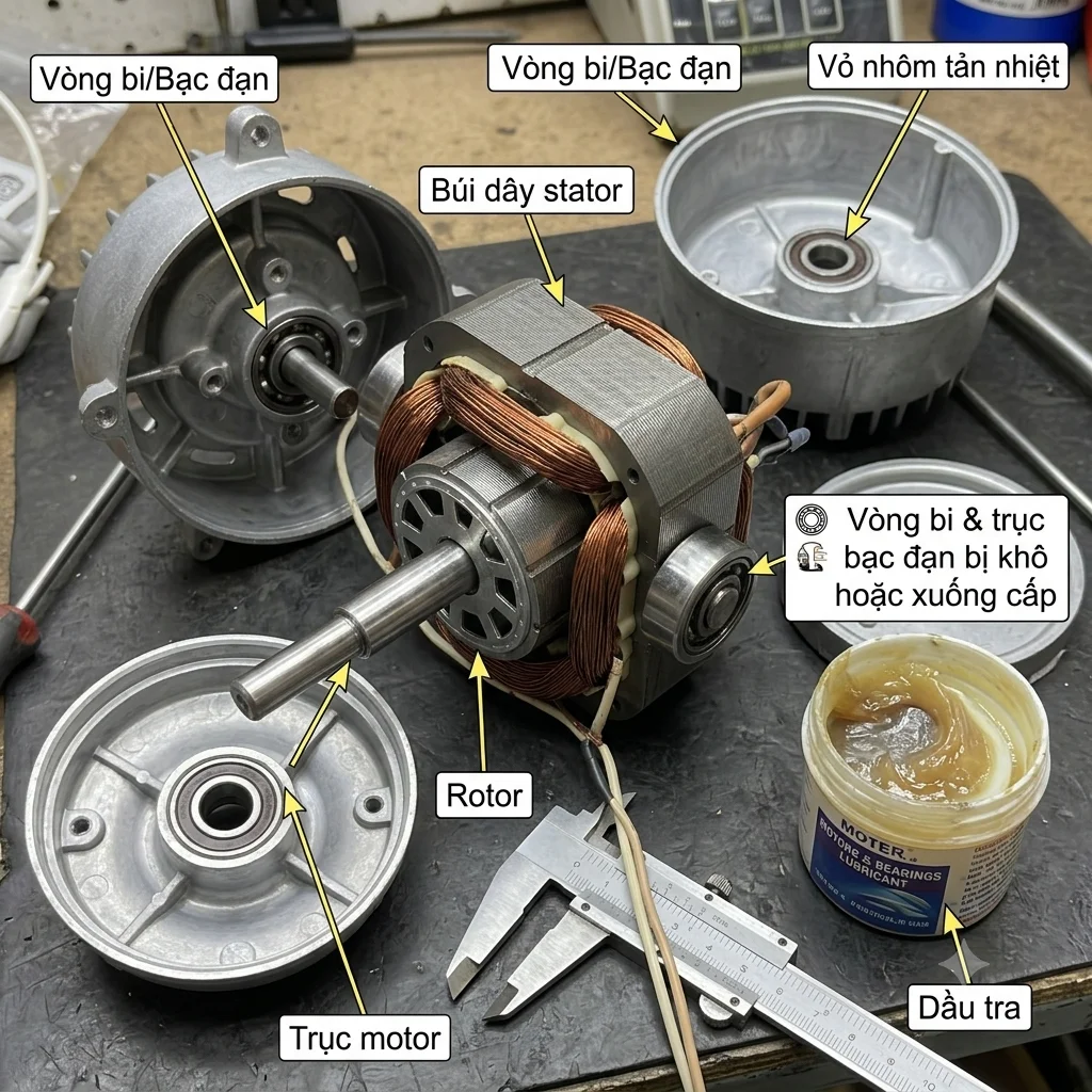 Bạc đạn vòng bi motor quạt