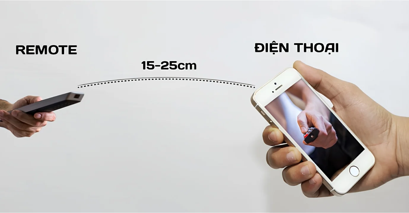 Kiểm tra tín hiệu hồng ngoại của remote quạt bằng camera điện thoại