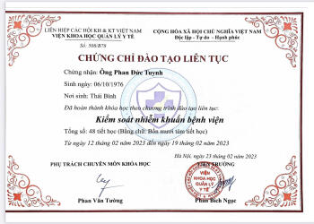 Bs Tuynh, đào tạo liên tục kiểm soát nhiễm khuẩn, phòng chống nhiễm trùng tại cơ sở bệnh viện
