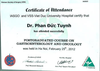 chứng chỉ phẫu thuật ung thư tiêu hóa (Bs Tuynh