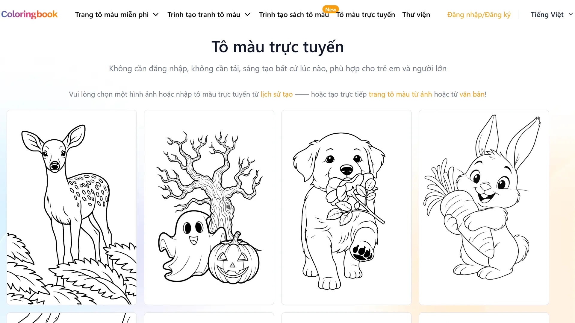 ColoringBook – Tô màu trực tuyến miễn phí cho bé sáng tạo