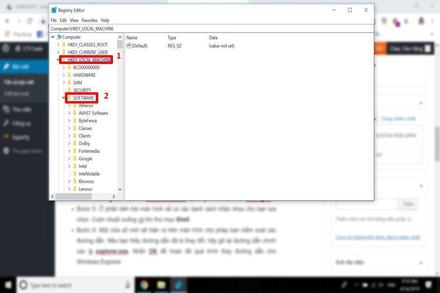 Click HKEY LOCAL MACHINE