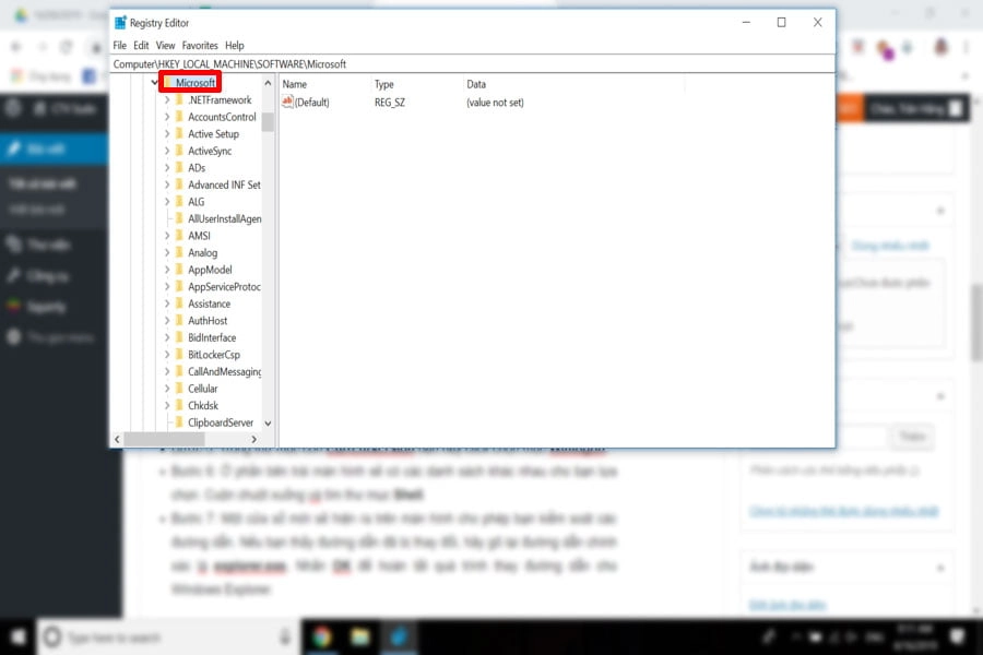 Chọn CurrentVersion