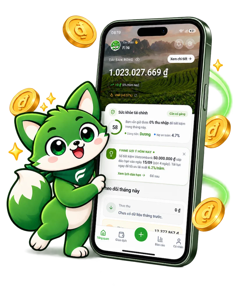 Finme – Giao diện thực tế ứng dụng quản lý tài chính cá nhân