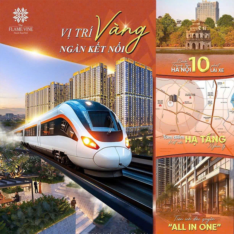 quy hoạch mạng lưới đường sắt đô thị Hà Nội với sự giao thoa của tuyến Metro số 3 và Metro số 7 tại khu vực dự án The Flame Vine