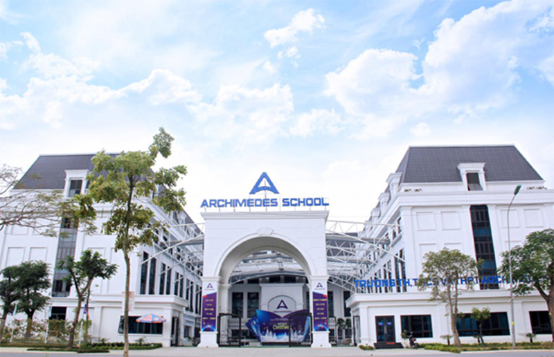 Phối cảnh kiến trúc hiện đại của trường Archimedes Academy tại Hinode Royal Park, mang đến môi trường giáo dục chuẩn quốc tế và tiện ích học tập vượt trội