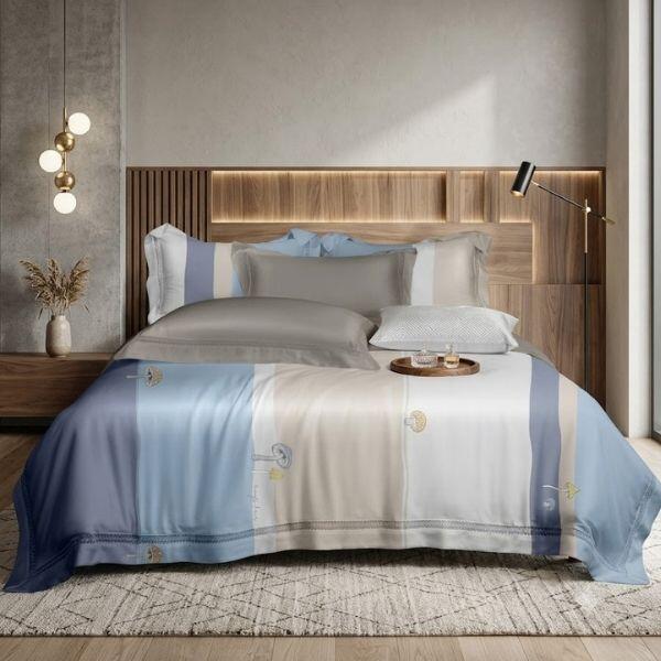 premium-lyocell-bedding-set-in-beige-plaid-design-1