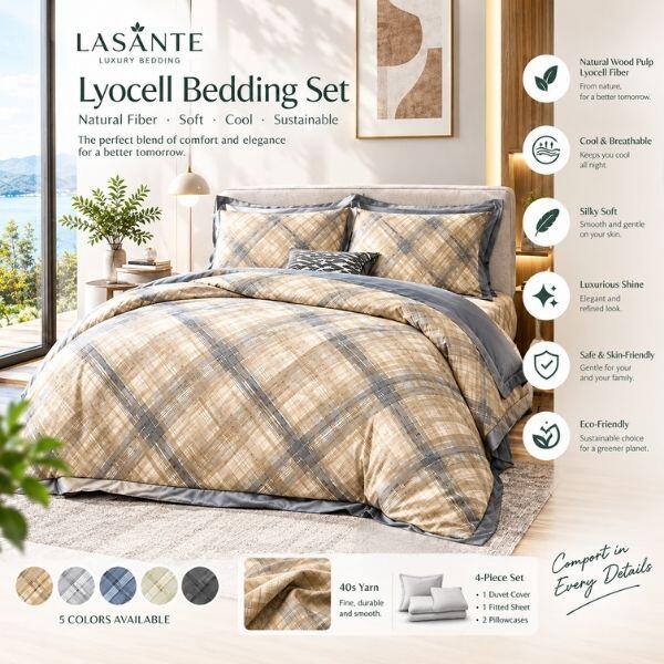 premium-lyocell-bedding-set-in-beige-plaid-design-7