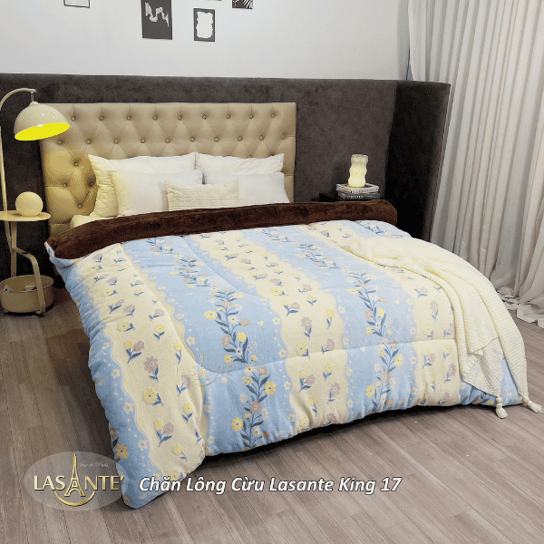 LASANTE King 3 layer fleece blanket with 876 GSM finished weight and raised floral pattern 5