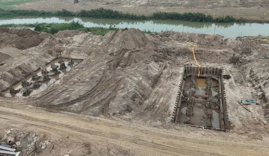 Ép cọc khoan nhồi cho mố trụ cầu