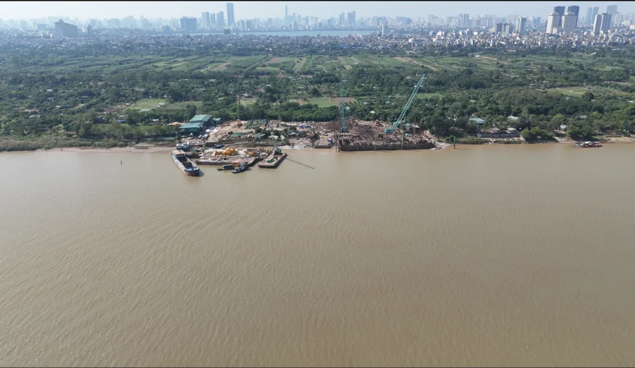 Tiến độ giải phóng mặt bằng cầu Tứ Liên