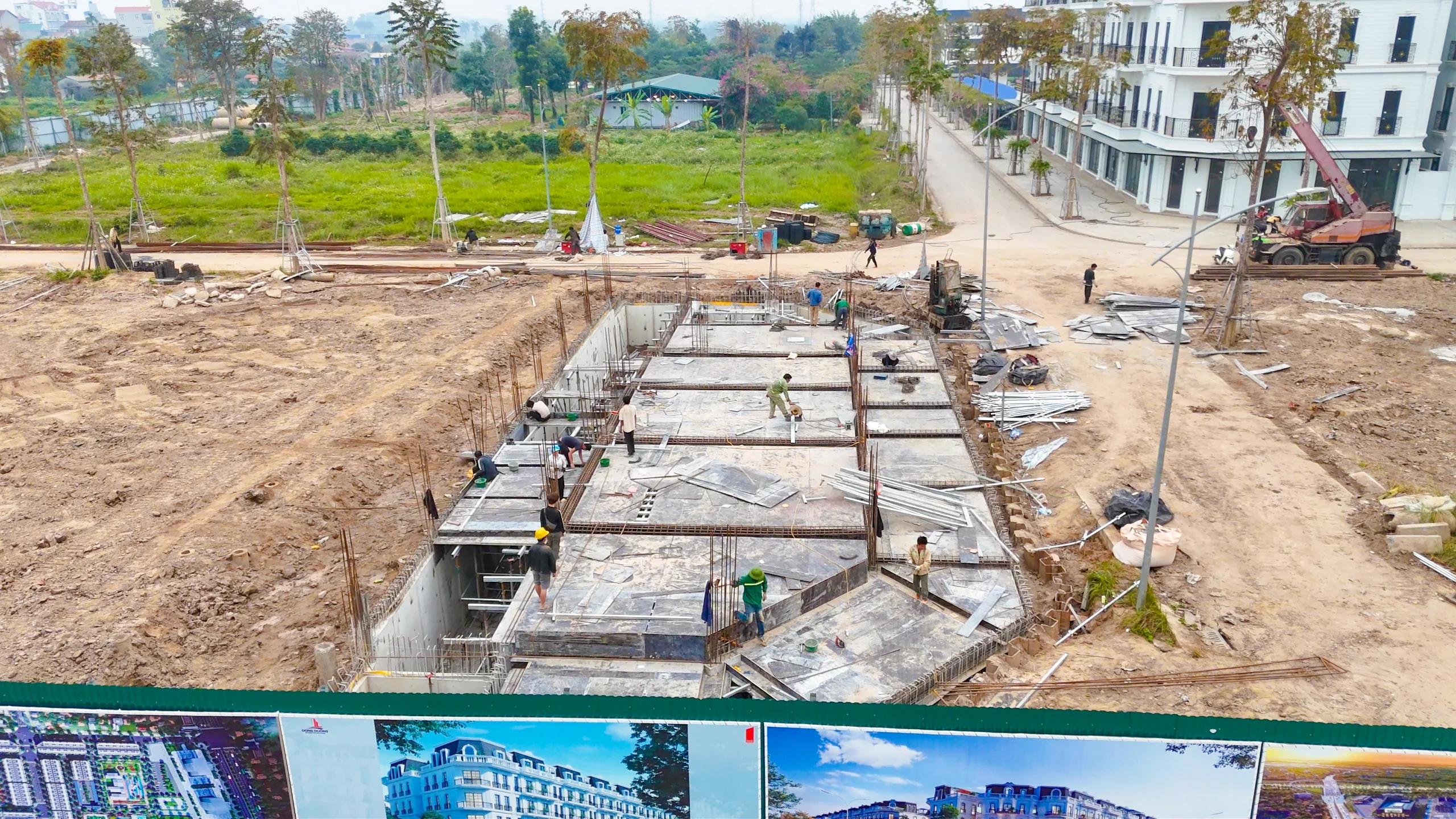 Tiến độ thi công các dãy shophouse