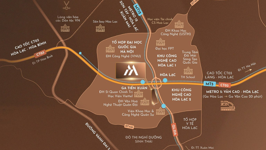 vị trí hòa lạc metro city