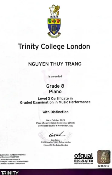 CHỨNG CHỈ PIANO