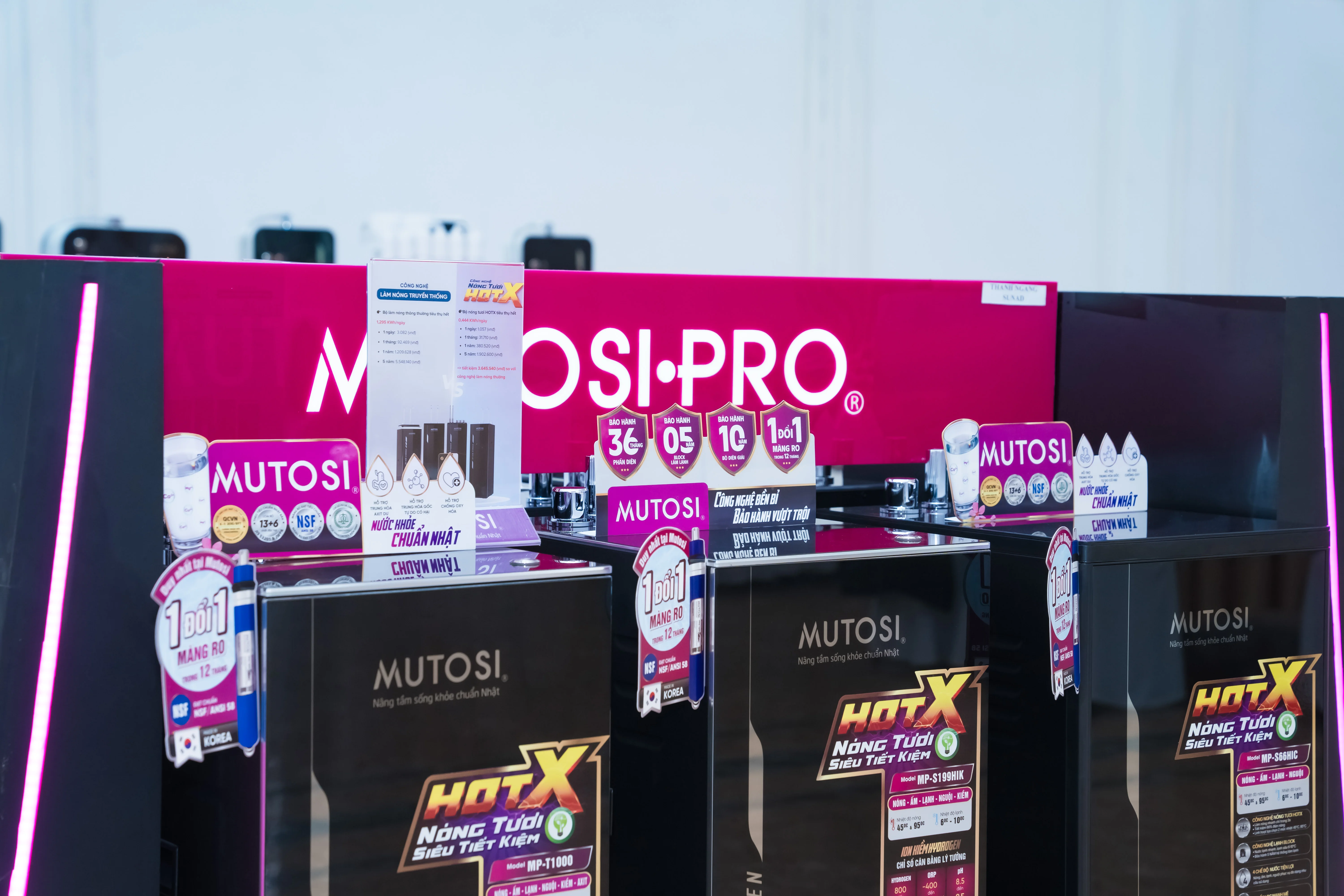 Sản phẩm máy lọc nước HotX được thiết kế tủ tràn viền