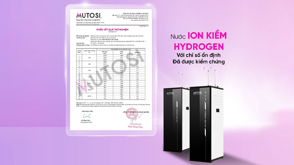 Khám Phá Máy Lọc Nước Ion Kiềm Hydrogen Mutosi Thế Hệ Mới: An Toàn, Bền Bỉ, Khỏe Mạnh Trong Từng Giọt Nước