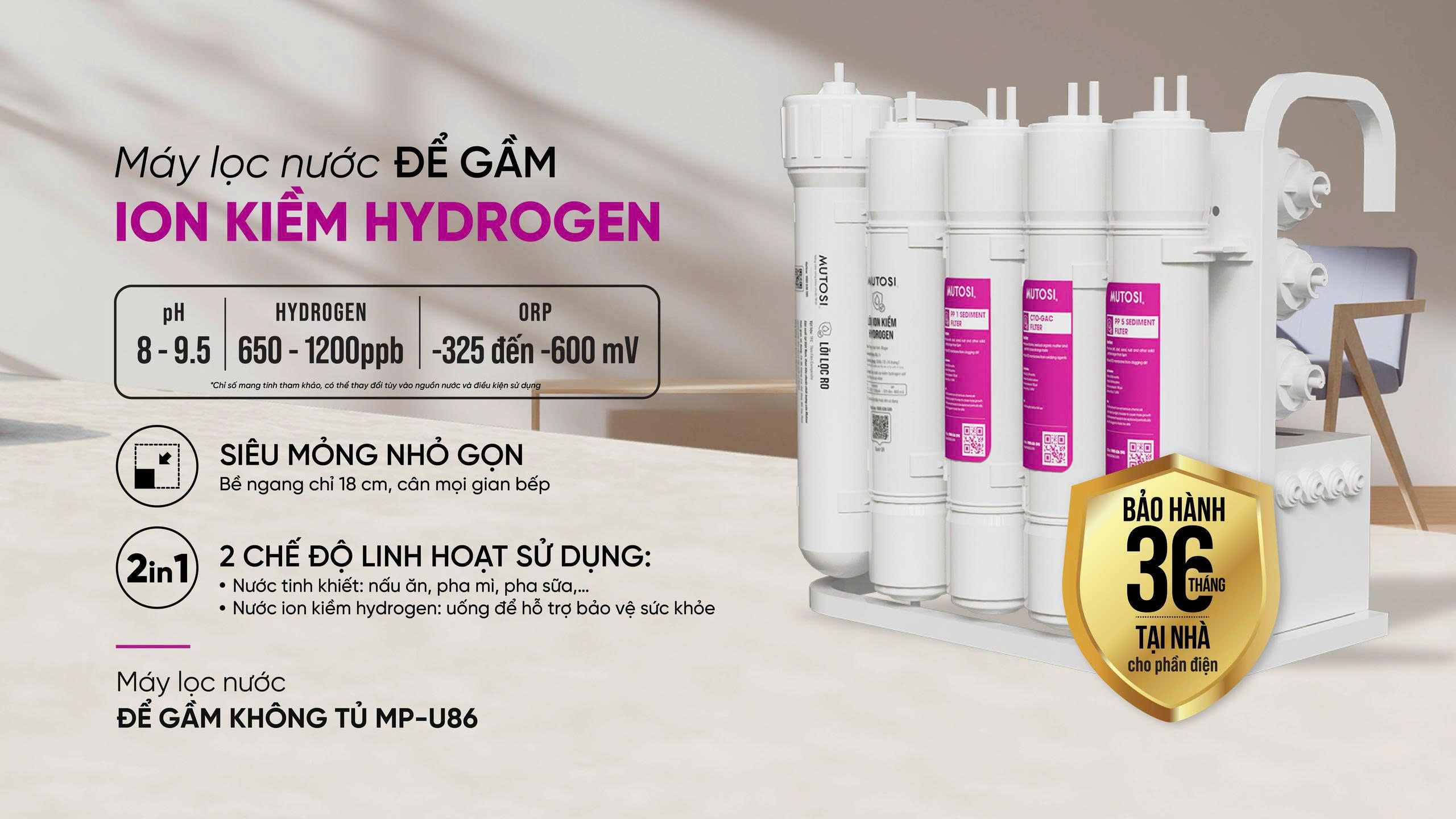 Máy lọc nước để gầm MP-U86
